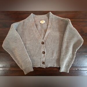 Maeve Gray Button-Up Cardigan